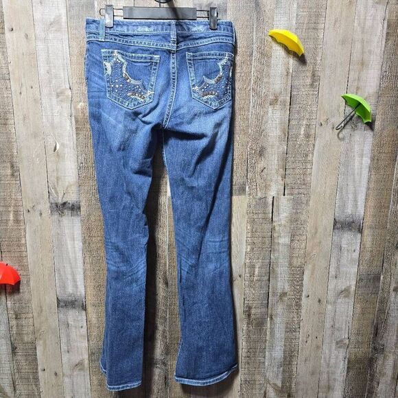 Rock 47 Wrangler Bootcut Embellished Mid Rise Jeans - Picture 2 of 5